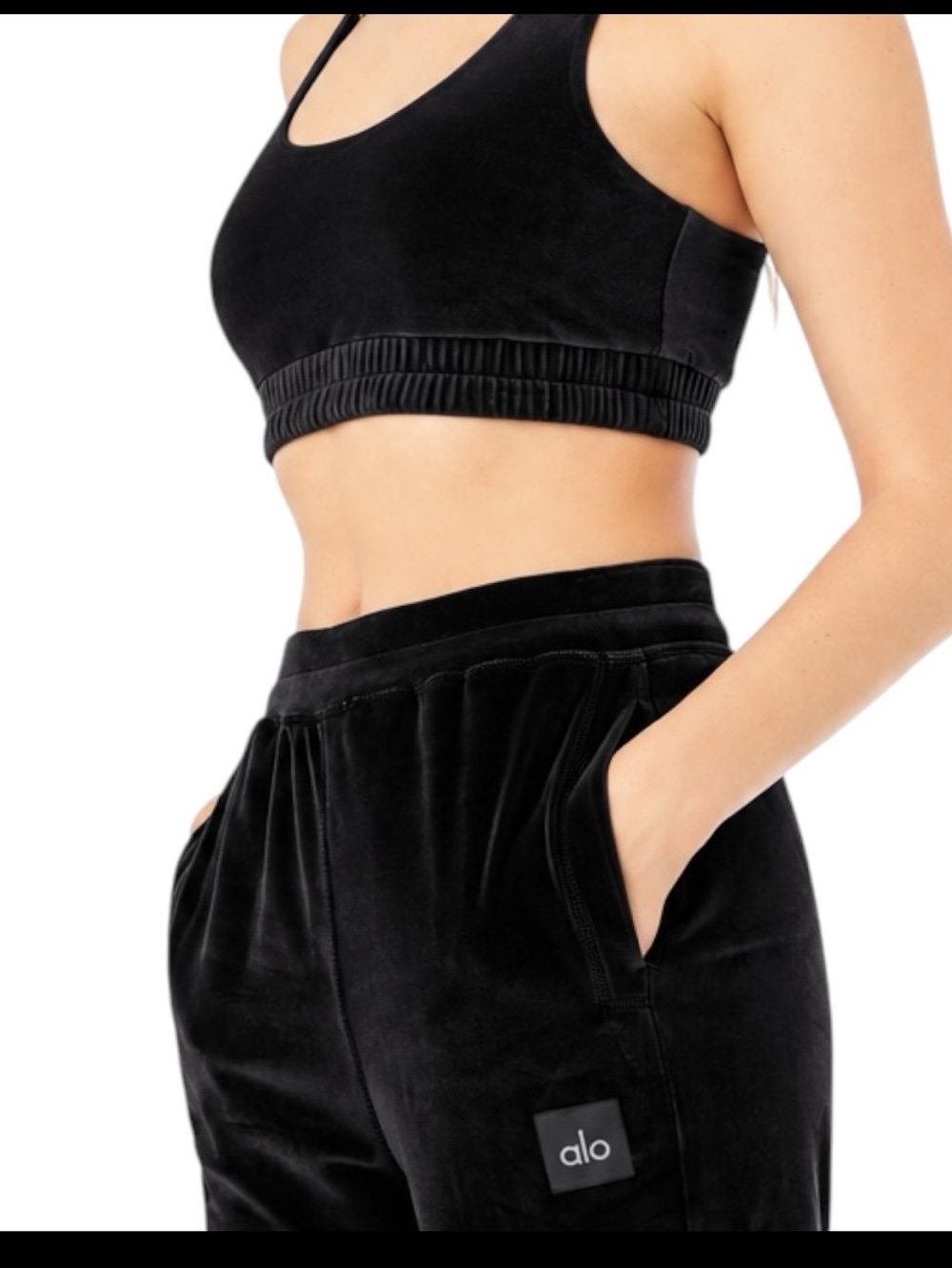 NWT ALO Yoga Velour Hight-Waist Glimmer Wide Leg Pant, Sz Large